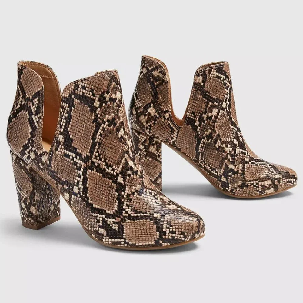Lane Bryant Dream Cloud Cutout High Heel Bootie - Snakeskin - 11W - Picture 1 of 15